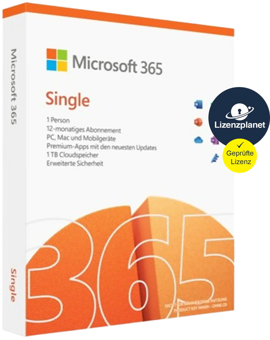 Microsoft Office 365 Single | für PC/Mac/Mobilgeräte