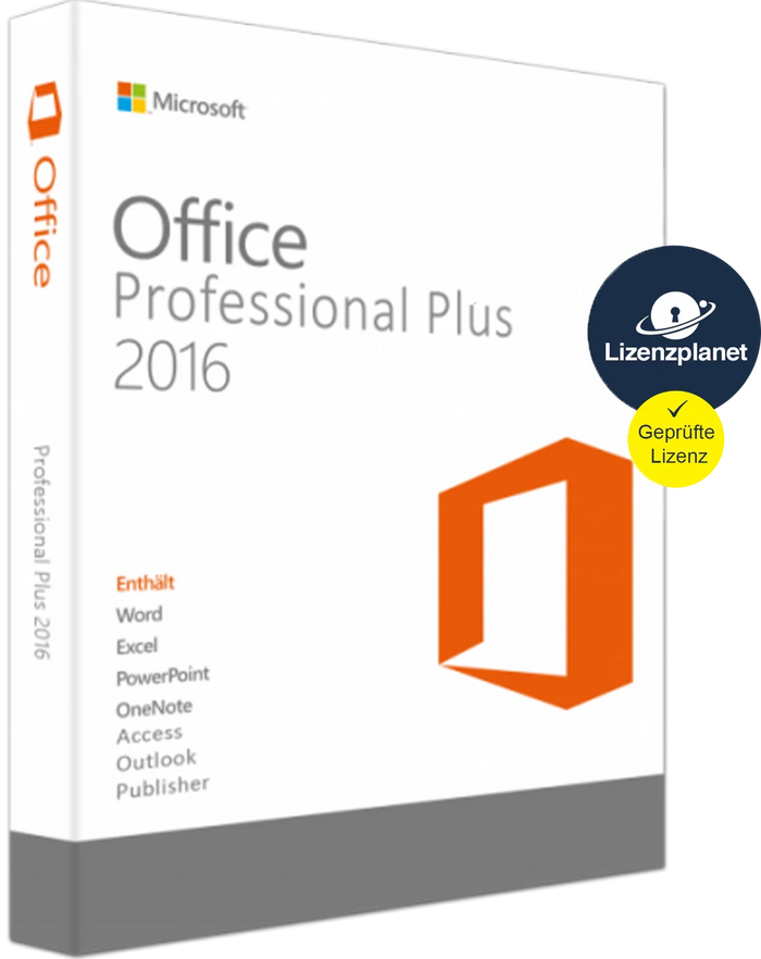 Microsoft Office 2016 Professional Plus Lizenz mit Word, Excel, PowerPoint, Outlook, OneNote, Access und Publisher