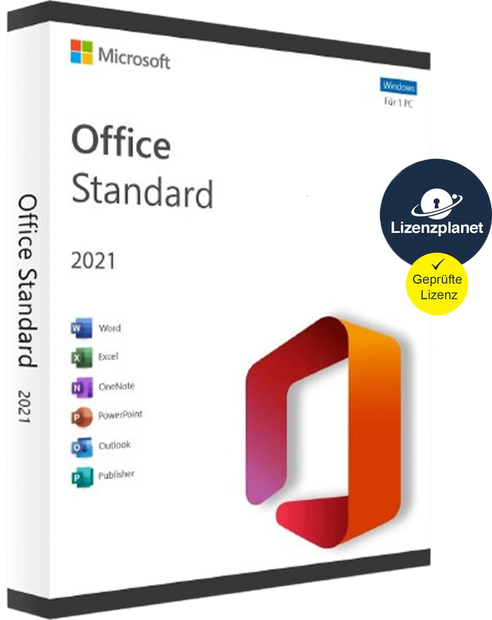 Microsoft Office 2021 Standard Lizenz für Windows auf 1 PC mit Word, Excel, PowerPoint, Outlook, OneNote und Publisher